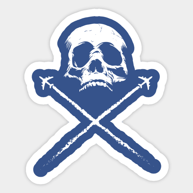 Chemtrails Skull B Sticker by KerzoArt